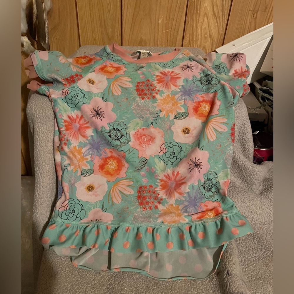 Matilda Jane Mint Floral Ruffle Top